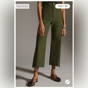 Anthropologie The Colette Cropped Wide-Leg Pants by Maeve Holly Size 30P
